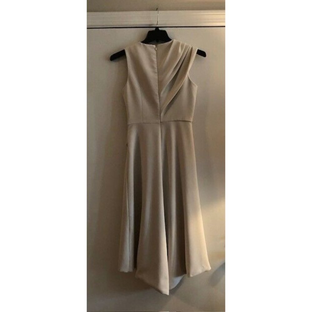 PREOWNED $1200 CHRISTIAN SIRIANO IVORY DRAPED RUCHED DRESS US SIZE 4 SOLD OUT! - Picture 5 of 6